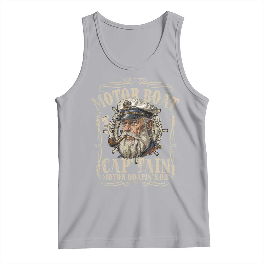 Motor Boat Captain Tank Top Funny Pontoon Boating Motor Boatin Lake TS10 Athletic Heather Print Your Wear