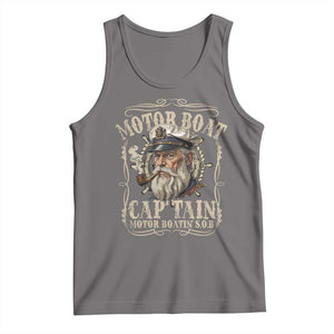 Motor Boat Captain Tank Top Funny Pontoon Boating Motor Boatin Lake TS10 Deep Heather Print Your Wear