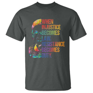 Notorious RBG T Shirt When Injustice Becomes Law Resistance Becomes Duty TS10 Dark Heather Print Your Wear