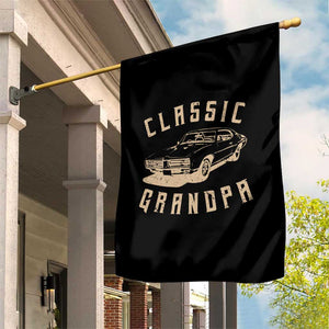 Funny Grandpa Classic Car Graphic Garden Flag TS10 Print Your Wear