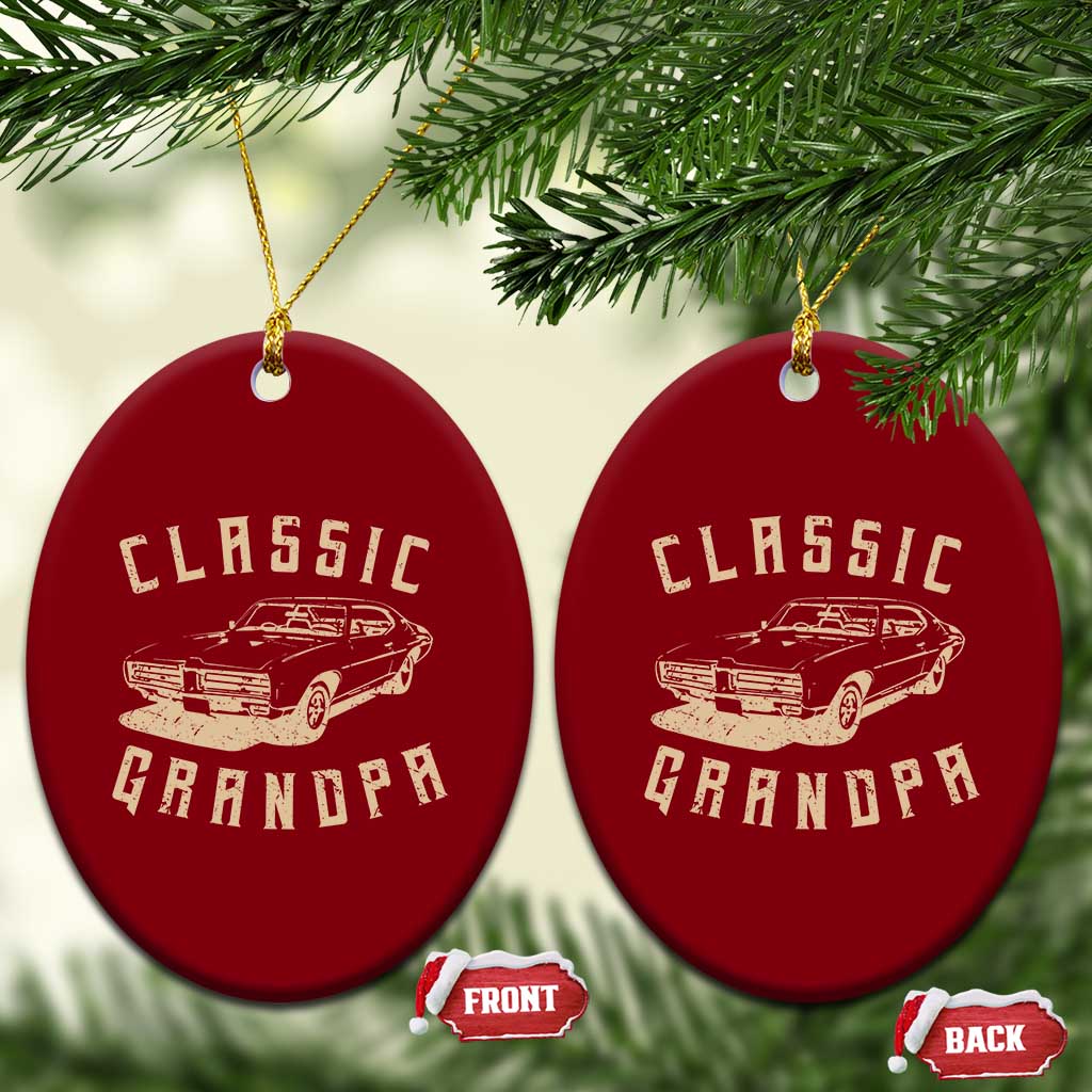 Funny Grandpa Classic Car Graphic Ceramic Ornament TS10 Print Your Wear