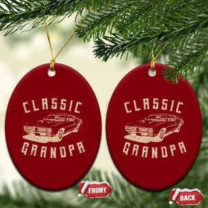 Funny Grandpa Classic Car Graphic Ceramic Ornament TS10 Print Your Wear