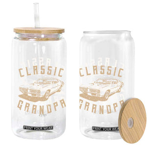 Funny Grandpa Classic Car Graphic Glass Can TS10 Print Your Wear