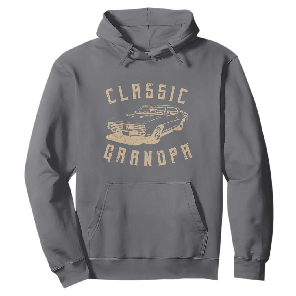 Funny Grandpa Classic Car Graphic Hoodie TS10 Charcoal Print Your Wear