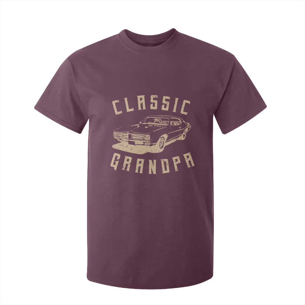 Funny Grandpa Classic Car Graphic T Shirt For Kid TS10 Maroon Print Your Wear