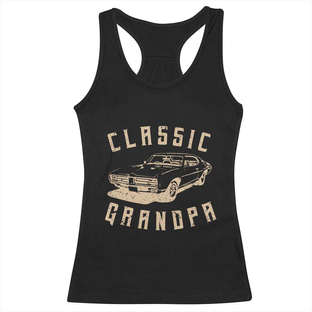 Funny Grandpa Classic Car Graphic Racerback Tank Top TS10 Black Print Your Wear
