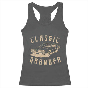 Funny Grandpa Classic Car Graphic Racerback Tank Top TS10 Dark Heather Print Your Wear