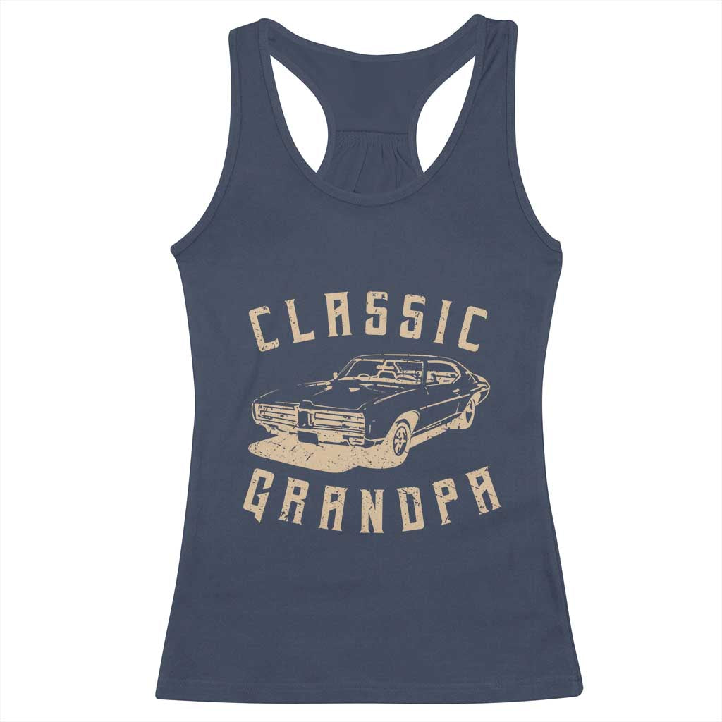 Funny Grandpa Classic Car Graphic Racerback Tank Top TS10 Navy Print Your Wear