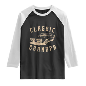 Funny Grandpa Classic Car Graphic Raglan Shirt TS10 Black White Print Your Wear