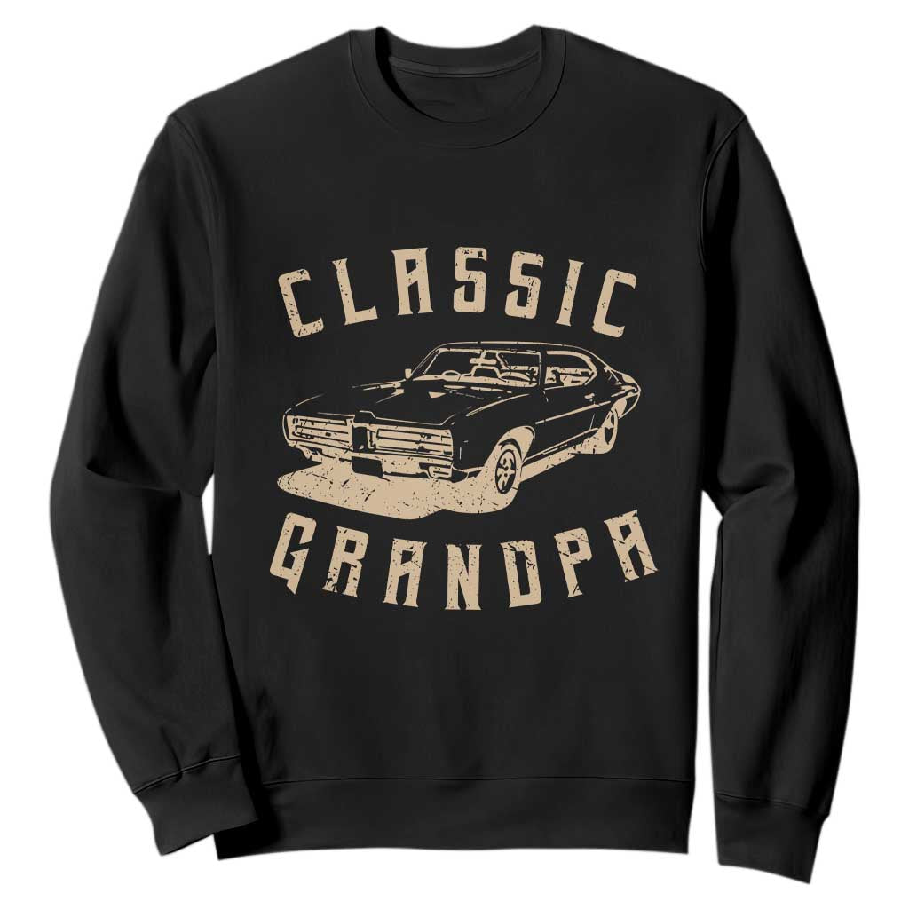 Funny Grandpa Classic Car Graphic Sweatshirt TS10 Black Print Your Wear