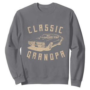 Funny Grandpa Classic Car Graphic Sweatshirt TS10 Charcoal Print Your Wear