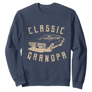 Funny Grandpa Classic Car Graphic Sweatshirt TS10 Navy Print Your Wear