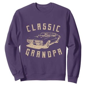 Funny Grandpa Classic Car Graphic Sweatshirt TS10 Purple Print Your Wear