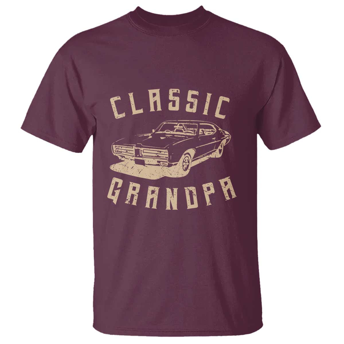 Funny Grandpa Classic Car Graphic T Shirt TS10 Maroon Print Your Wear