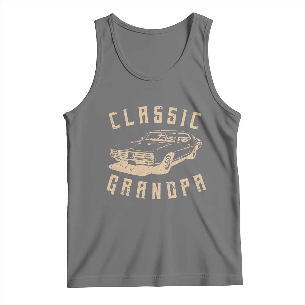 Funny Grandpa Classic Car Graphic Tank Top TS10 Black Heather Print Your Wear