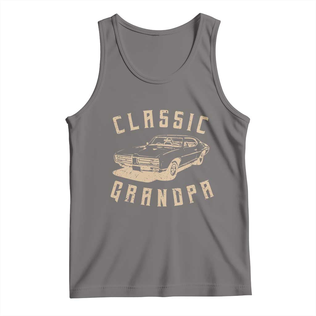 Funny Grandpa Classic Car Graphic Tank Top TS10 Deep Heather Print Your Wear