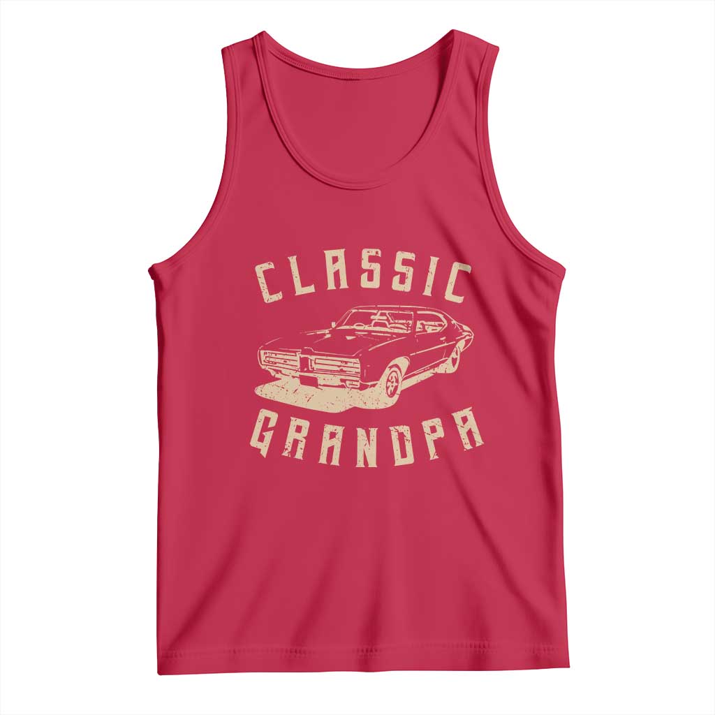 Funny Grandpa Classic Car Graphic Tank Top TS10 Red Print Your Wear