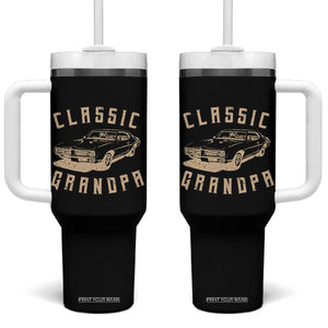 Funny Grandpa Classic Car Graphic Tumbler With Handle TS10 One Size: 40 oz Black Print Your Wear