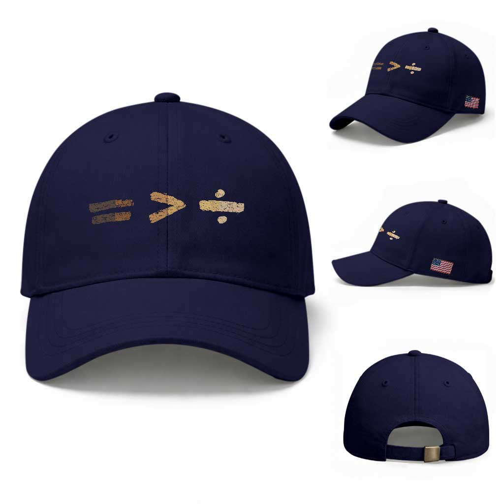 Equality Is Better than Division Baseball Cap Equal Rights Math Symbol TS10 Baseball Cap Universal Fit Dark Blue Print Your Wear