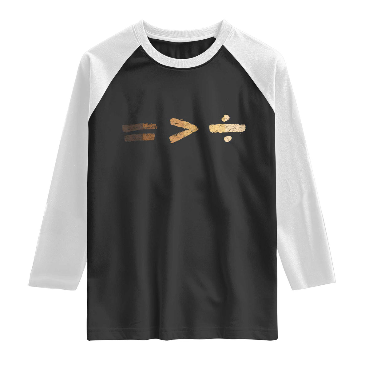 Equality Is Better than Division Raglan Shirt Equal Rights Math Symbol TS10 Black White Print Your Wear