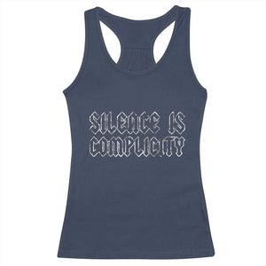 Silence Is Complicity Racerback Tank Top Political Resist Protest TS10 Navy Print Your Wear