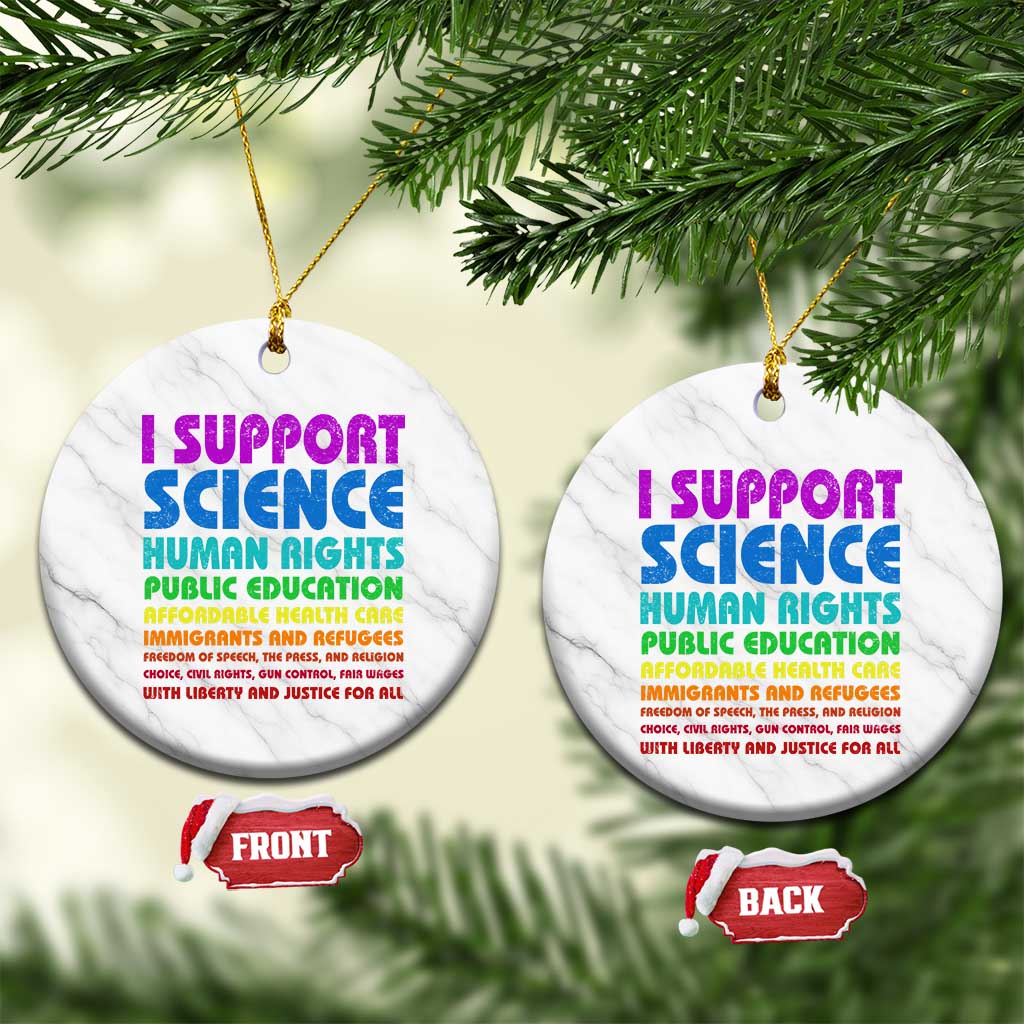 I Support Progressive Liberal Democratic Causes Protest Ceramic Ornament TS10 1pc White Marble Print Your Wear
