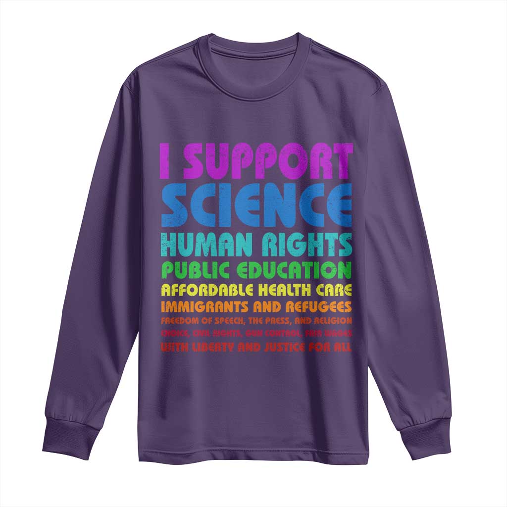 I Support Progressive Liberal Democratic Causes Protest Long Sleeve Shirt TS10 Purple Print Your Wear