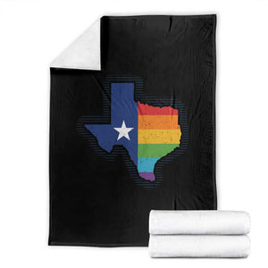 LGBTQ Texas State Flag Throw Blanket TS10 Black Print Your Wear
