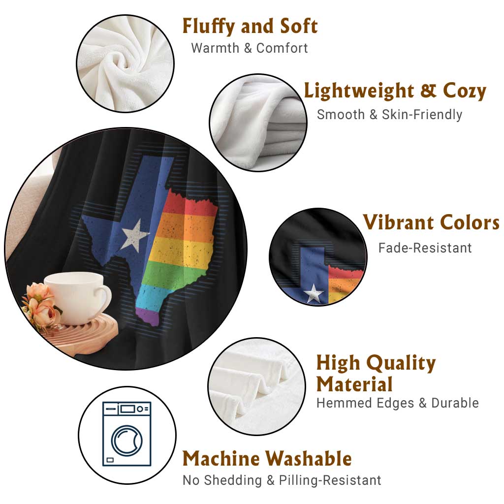 LGBTQ Texas State Flag Throw Blanket TS10 Print Your Wear