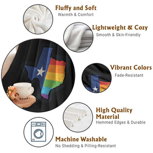 LGBTQ Texas State Flag Throw Blanket TS10 Print Your Wear