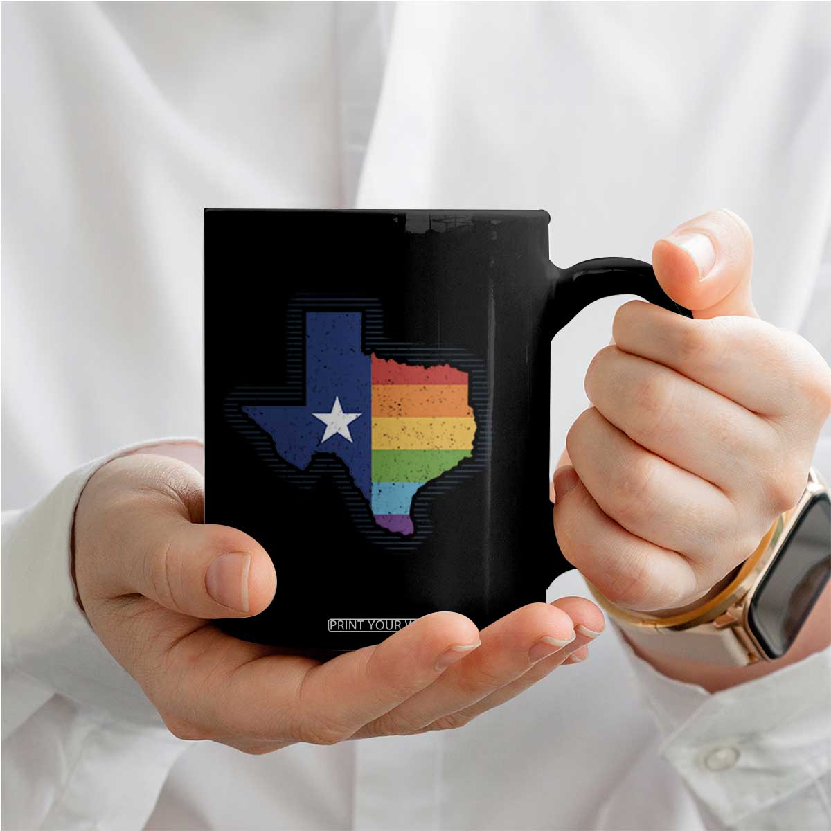 LGBTQ Texas State Flag Coffee Mug TS10 Print Your Wear