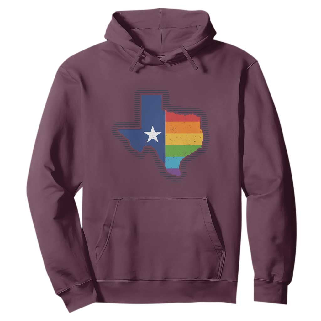 LGBTQ Texas State Flag Hoodie TS10 Maroon Print Your Wear