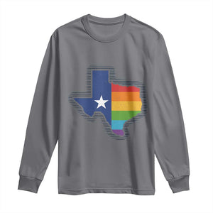 LGBTQ Texas State Flag Long Sleeve Shirt TS10 Charcoal Print Your Wear
