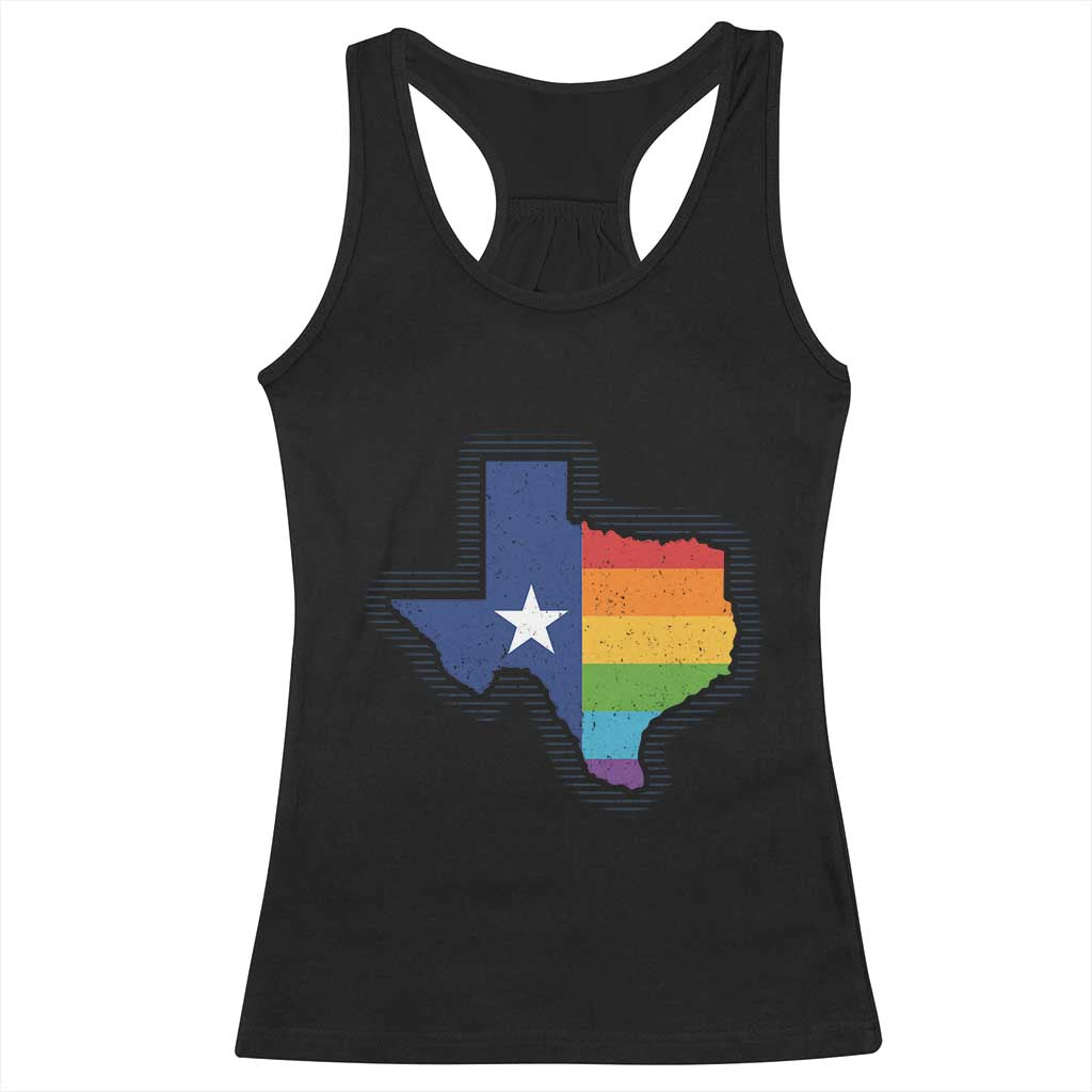 LGBTQ Texas State Flag Racerback Tank Top TS10 Black Print Your Wear