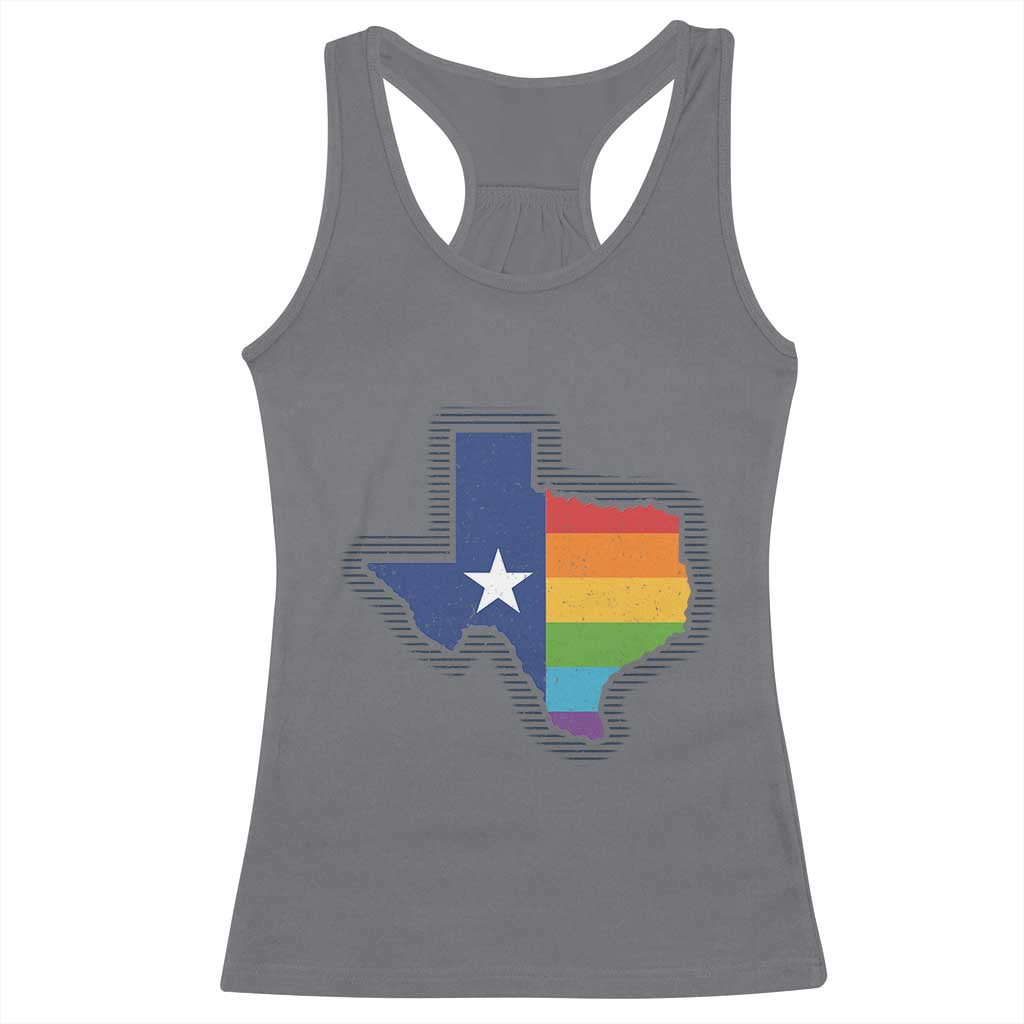 LGBTQ Texas State Flag Racerback Tank Top TS10 Charcoal Print Your Wear