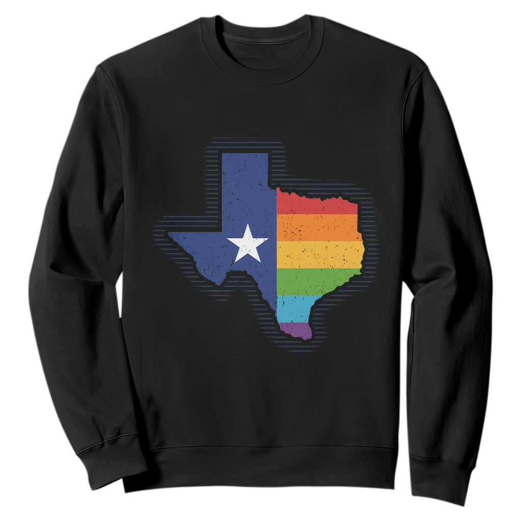 LGBTQ Texas State Flag Sweatshirt TS10 Black Print Your Wear