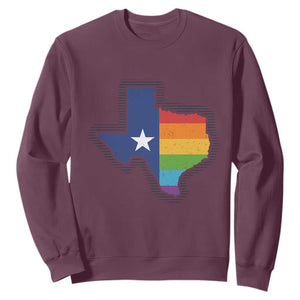 LGBTQ Texas State Flag Sweatshirt TS10 Maroon Print Your Wear
