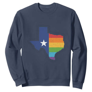 LGBTQ Texas State Flag Sweatshirt TS10 Navy Print Your Wear