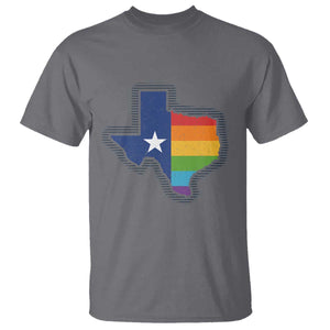 LGBTQ Texas State Flag T Shirt TS10 Charcoal Print Your Wear