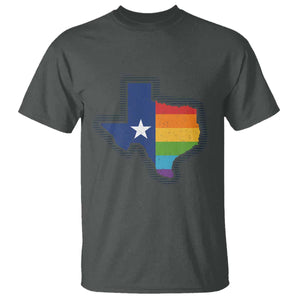 LGBTQ Texas State Flag T Shirt TS10 Dark Heather Print Your Wear