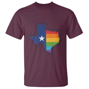 LGBTQ Texas State Flag T Shirt TS10 Maroon Print Your Wear
