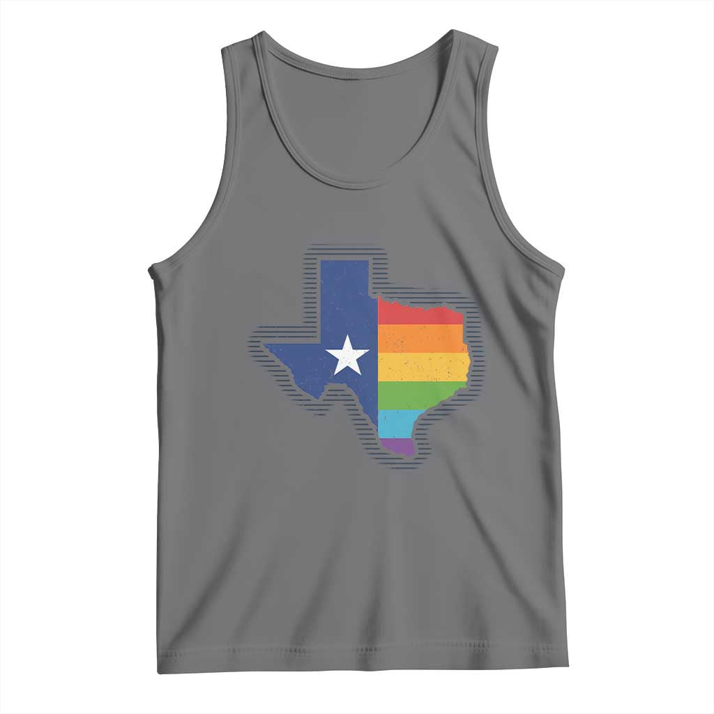 LGBTQ Texas State Flag Tank Top TS10 Black Heather Print Your Wear