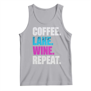 Funny Lake Life Tank Top Coffee Lake Wine Repeat TS10 Athletic Heather Print Your Wear