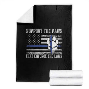Police K9 Throw Blanket Support The Paws That Enforce The Laws US Flag TS10 Black Print Your Wear