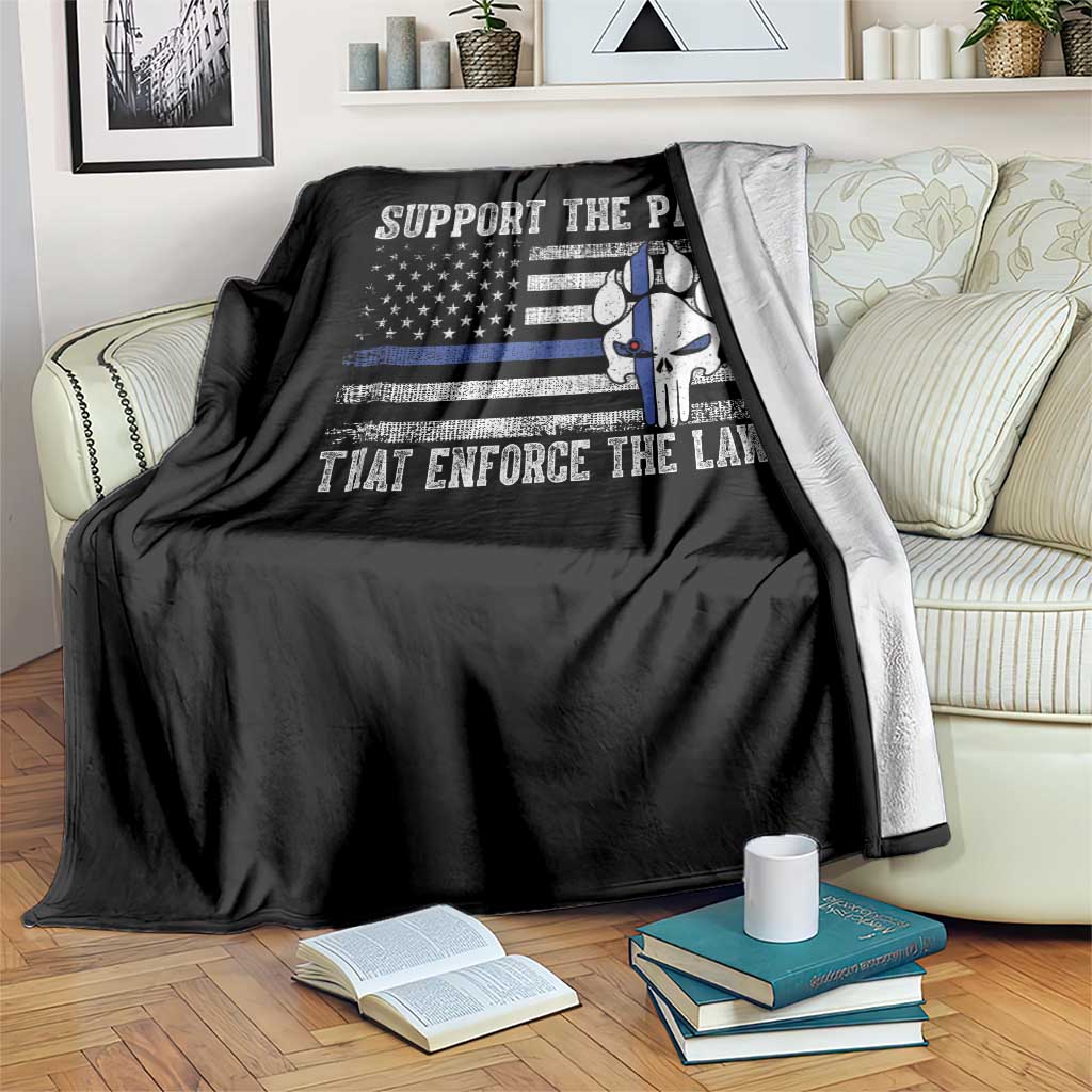 Police K9 Throw Blanket Support The Paws That Enforce The Laws US Flag TS10 Print Your Wear