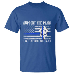 Police K9 T Shirt Support The Paws That Enforce The Laws US Flag TS10 Royal Blue Print Your Wear