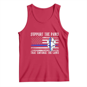 Police K9 Tank Top Support The Paws That Enforce The Laws US Flag TS10 Red Print Your Wear