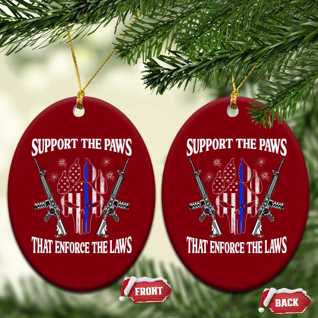 Police K9 Ceramic Ornament Support The Paws That Enforce The Laws American Flag TS10 Print Your Wear