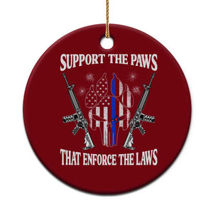Police K9 Ceramic Ornament Support The Paws That Enforce The Laws American Flag TS10 1pc Red Print Your Wear