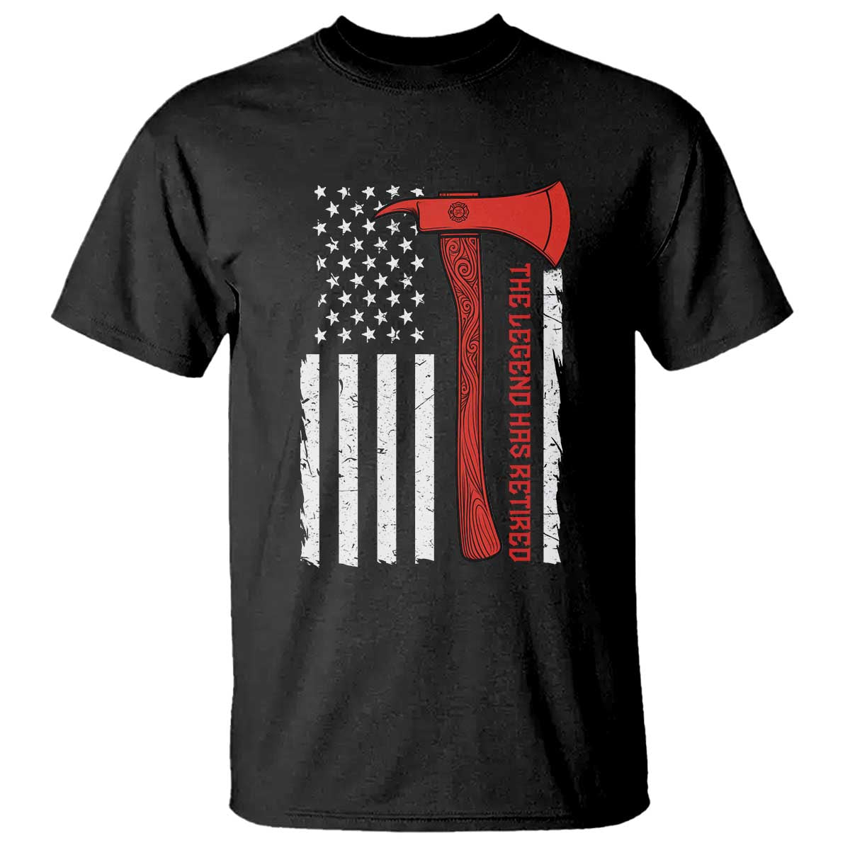 The Legend Has Retired Firefighter T Shirt Vintage Retirement Gifts Fireman American Flag TS10 Black Print Your Wear